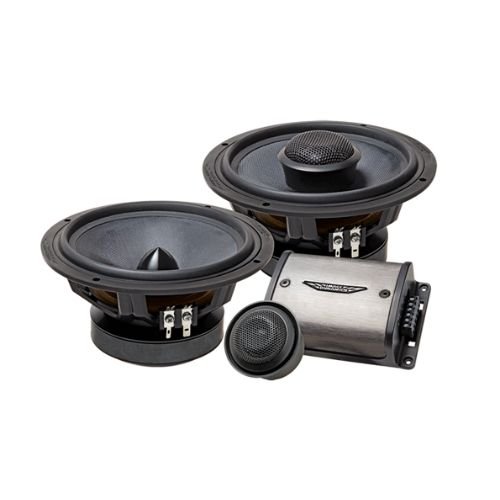 A pair of 6.5-inch speakers showcased alongside a single speaker, emphasizing their size and potential audio capabilities for music lovers and audiophiles.