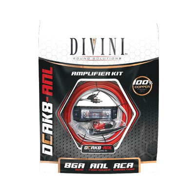 Divini DCAK8-ANL 8 gauge amplifier kit package, 100% OFC copper