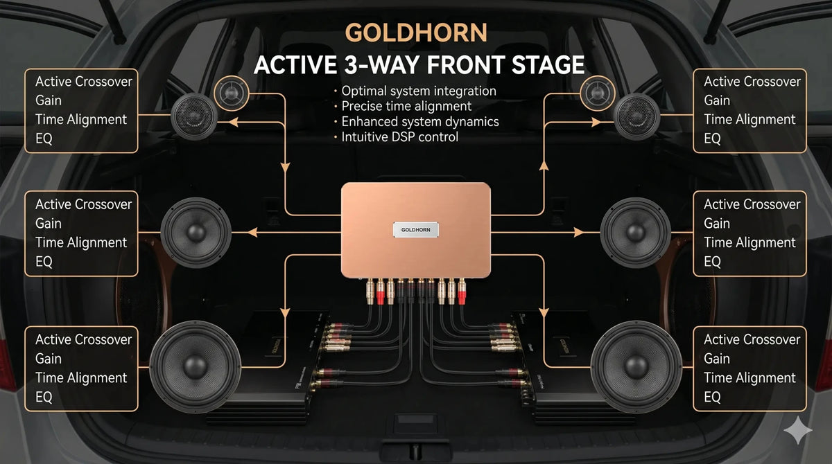10 Channel DSP Car Audio: Active 3-Way System Architecture