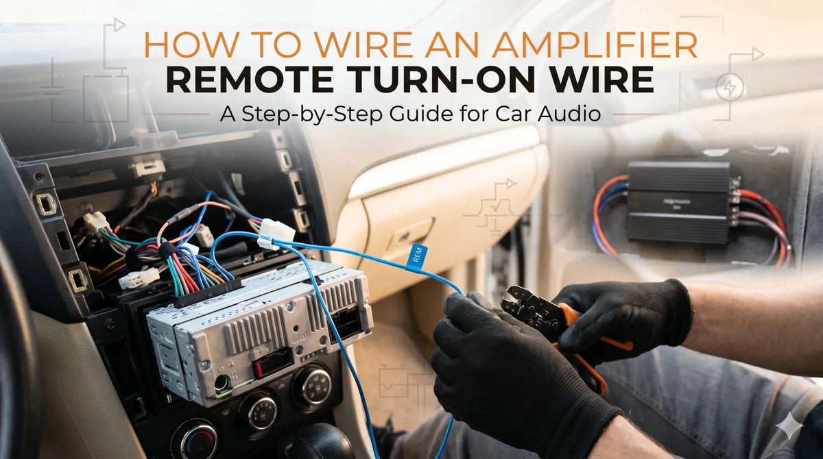 How to wire an amplifier remote turn-on wire