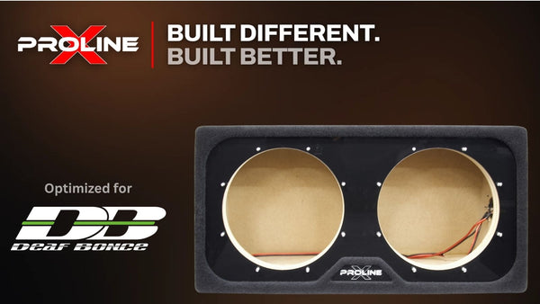 Proline X subwoofer enclosures built for Deaf Bonce subwoofers.
