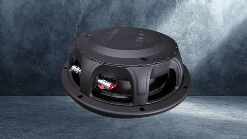 Car subwoofer on a dark gray background