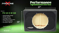 Proline X PO 10-S W GB10 sealed wedge, front baffle with gloss black insert and pre-wired leads, 17 by 13 inches.