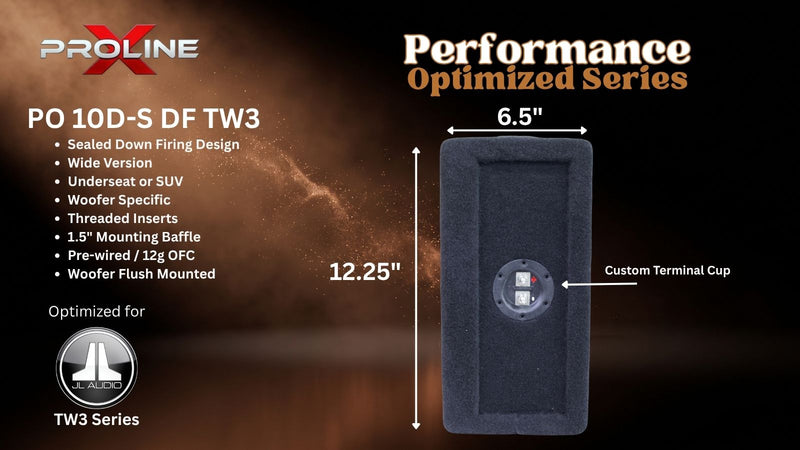 Performance Optimized Down Fire Wide Sealed Dual 10" Enclosure | JL Audio 10TW3-D4
