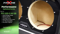 Proline X PO 10D-S W GB10 sealed wedge, inside one chamber through the driver cutout, threaded inserts and pre-wired leads.