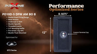 Proline X PO10D-S DFW AM BO B sealed down-fire wide enclosure, end panel with side-mounted terminal cup, 8.1875 inches tall by 12 inches deep.