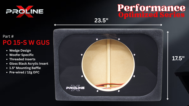 Proline X PO 15-S W GUS | Single 15" Sealed Wedge Subwoofer Enclosure | Built for ResoNix GUS-15