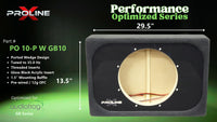 Proline X PO 10-P W GB10 ported wedge enclosure, front baffle with gloss black acrylic insert and pre-wired leads, 30 by 14 inches. Optimized for Image Dynamics IDMAX.
