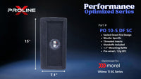 Proline X PO 10-S DF SC sealed down fire enclosure, end panel with recessed terminal cup, 15 by 7.1 inches.