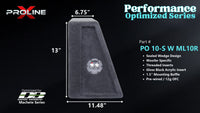 Proline X PO 10-S W ML10R sealed wedge, side profile with recessed terminal cup, 11.48 inch base, 13 inches tall.
