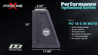 Proline X PO 10-S W MS10 sealed wedge, side profile with recessed terminal cup, 11.66 inch base, 13 inches tall.