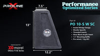 Proline X PO 10-S W SC sealed wedge, side profile with recessed terminal cup, 12.2 inch base, 13 inches tall.