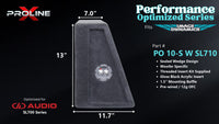 Proline X PO 10-S W SL710 sealed wedge, side profile with recessed terminal cup, 11.70 inch base, 13 inches tall.