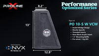 Proline X PO 10-S W VCW sealed wedge, side profile with recessed terminal cup, 12.9 inch base, 13 inches tall.