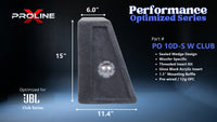 Proline X PO 10D-S W CLUB sealed wedge, side profile with recessed terminal cup, 11.4 inch base, 15 inches tall.