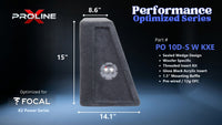 Proline X PO 10D-S W KXE sealed wedge, side profile with recessed terminal cup, 14.1 inch base, 15 inches tall.