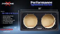 Proline X PO 10D-S W SL610 sealed wedge, front baffle with gloss black insert and pre-wired leads, 32 by 15 inches.