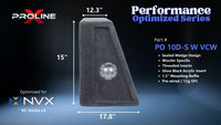 Proline X PO 10D-S W VCW sealed wedge, side profile with recessed terminal cup, 17.8 inch base, 15 inches tall.