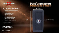 Proline X PO 10D-S DFW L7T sealed down-fire wide enclosure, end panel with side-mounted terminal cup, 8.125 inches tall by 12 inches deep.