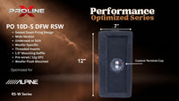 Proline X PO 10D-S DFW RSW sealed down-fire wide enclosure, end panel with side-mounted terminal cup, 7 inches tall by 12 inches deep.