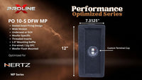 Proline X PO 10-S DFW MP sealed down-fire wide enclosure, end panel with side-mounted terminal cup, 7.3125 inches tall by 12 inches deep.