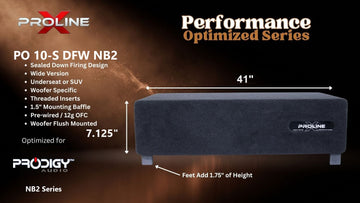 Proline X PO 10-S DFW NB2 sealed down-fire wide enclosure for the Prodigy NB2-10, 41 inches wide by 7.125 inches tall, feet add 1.75 inches of height.