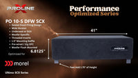 Proline X PO 10-S DFW SCX sealed down-fire wide enclosure for the Morel Ultimo SCX102, 41 inches wide by 6.8125 inches tall, feet add 1.75 inches of height.