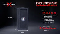 Proline X PO 12-P DF P2 ported down fire enclosure, end panel with recessed terminal cup, 17.50 by 7.75 inches.