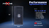 Proline X PO 12-S DF SC sealed down fire enclosure, end panel with recessed terminal cup, 15 by 10.4 inches.