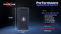 Proline X PO 12-S DF SL712 sealed down fire enclosure, end panel with recessed terminal cup, 15 by 7.27 inches.