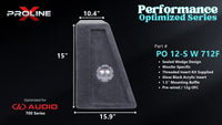 Proline X PO 12-S W 712F sealed wedge, side profile with recessed terminal cup, 15.90 inch base, 15 inches tall.