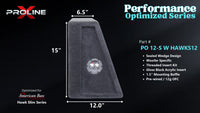 Proline X PO 12-S W HAWKS12 sealed wedge, side profile with recessed terminal cup, 12.0 inch base, 15 inches tall.