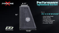 Proline X PO 12-S W M12V2SP sealed wedge, side profile with recessed terminal cup, 13.63 inch base, 15 inches tall.