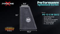 Proline X PO 12-S W SA12 sealed wedge, side profile with recessed terminal cup, 15.30 inch base, 15 inches tall.