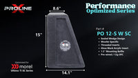 Proline X PO 12-S W SC sealed wedge, side profile with recessed terminal cup, 14.1 inch base, 15 inches tall.