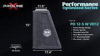 Proline X PO 12-S W VD12 sealed wedge, side profile with recessed terminal cup, 17.4 inch base, 15 inches tall.