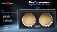 Proline X PO 12D-S W IDQ sealed wedge, front baffle with gloss black insert and pre-wired leads, 32 by 16 inches.