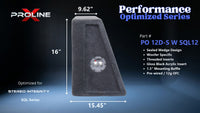 Proline X PO 12D-S W SQL12 sealed wedge, side profile with recessed terminal cup, 15.45 inch base, 16 inches tall.