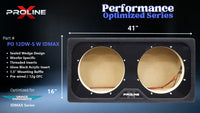 Proline X PO 12DW-S W IDMAX sealed wedge, front baffle with gloss black insert and pre-wired leads, 41 by 16 inches.