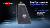 Proline X PO 12DW-S W IDMAX sealed wedge, side profile with recessed terminal cup, 15.1 inch base, 16 inches tall.