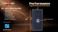 Proline X PO 12D-S DFW thinPRO sealed down-fire wide enclosure, end panel with side-mounted terminal cup, 7 inches tall by 14 inches deep.