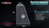 Proline X PO 15-S W 715F sealed wedge, side profile with recessed terminal cup, 16.9 inch base, 18 inches tall.