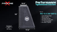 Proline X PO 15-S W VXF15 sealed wedge, side profile with recessed terminal cup, 17.2 inch base, 18 inches tall.