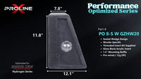 Proline X PO 8-S W GZHW20 sealed wedge, side profile with recessed terminal cup, 12.07 inch base, 11.75 inches tall.