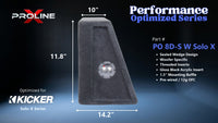 Proline X PO 8D-S W Solo X sealed wedge, side profile with recessed terminal cup, 14.2 inch base, 11.8 inches tall.