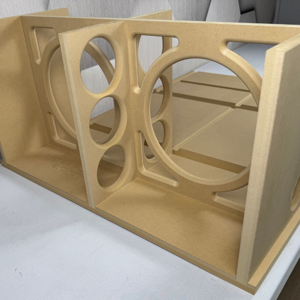 A close up of the internal bracing of the performance series box