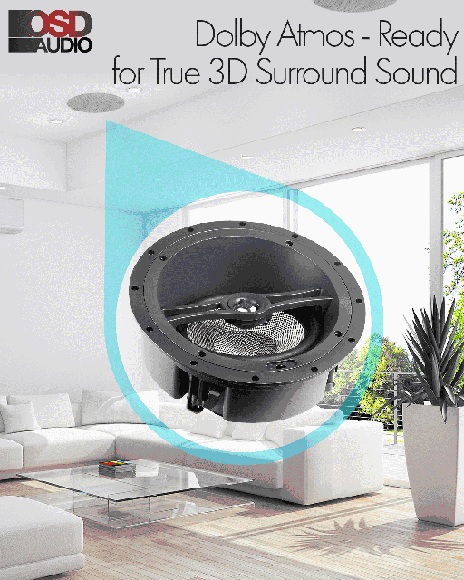 OSD ACE870 8" Angled Trimless LCR In-Ceiling Speaker (Single) OSD