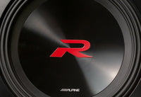 Alpine R2-W12D2 cone and dust cap with the red R logo