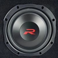 Alpine RS-W10D4 10-inch shallow subwoofer, the driver installed in this 2024-2026 Ford F-150, F-250 and F-350 behind-seat enclosure