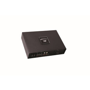 Black electronic device with 'X2' branding on a white background